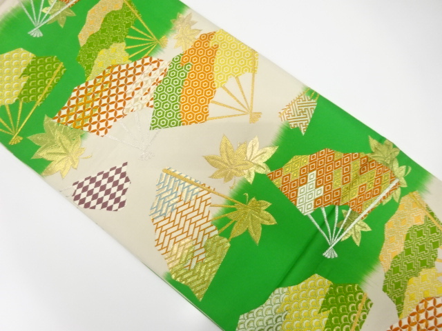 JAPANESE FUKURO OBI / WOVEN MAPLE LEAVES